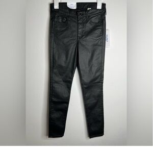 H & M glossy black skinny fit jeans
